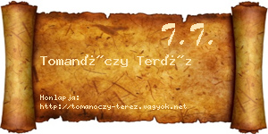 Tomanóczy Teréz névjegykártya